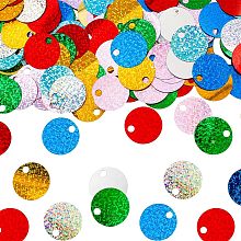 OLYCRAFT 180g 9 Style Large Sequins with Hole Flat Round Sequin Paillettes 1.1 Inch PVC Laser Round Paillettes Applique Embellishment Sequins for Jewelry Making DIY Sewing Crafts