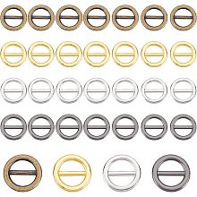 PandaHall Elite 200pcs Round Slide Buckle 4 Colors Tri-Glide Buttons Alloy Adjustable Buckle Fasteners 8mm Sewing Mini Buckle Belt Adjuster Sliders for Strap Keeper Leathercraft Bag Belt Bags Making