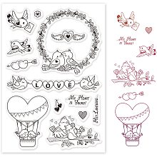 GLOBLELAND Lovebird Silicone Clear Stamps Bird Transparent Stamps for Birthday Valentine's Day Cards Making DIY Scrapbooking Photo Album Decoration Paper Craft