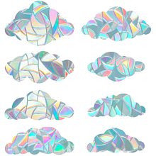 GORGECRAFT Large Window Clings Rainbow Glass 3D Sun Catcher Stickers Anti-Collision Alert Decals Non Adhesive Prismatic Vinyl Decorations for Prevent Stop Birds