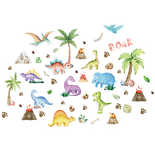 SUPERDANT 2 Sheets/Set Rainforest Theme Decals Dinosaur Wall Decal Tropical Plant Wall Stickers Decor Vinyl Wall Decor Stickers DIY Wall Art Wall Decals Sticker Decor