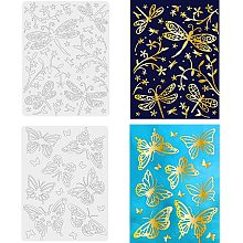 BENECREAT 2Pcs Butterfly Hot Foil Plate, Dragonfly Carbon Steel Metal Dies for Card Making Scrapbooking Photo Album Decor Embossing Paper Crafts, 4.45x5.9 inch