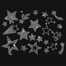 NBEADS Star Bling Rhinestone Sticker, Decorative Crystal Car Decal Sparkling Diamond Sticker Glass Hotfix Rhinestone for Art Craft Clothing Car Window Laptop Decor, 11.69×8.27 Inch