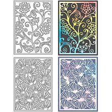 GLOBLELAND Floral and Ginkgo Biloba Background Cutting Dies for Card Making Rectangular Frame Die Cuts Carbon Steel Embossing Stencils Template for DIY Scrapbooking Album Craft Decor