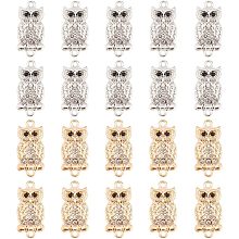 Arricraft 20 Pcs Owl Pendants, Metal Alloy Owl Pendants Platinum Light Gold Owl Animal Shape Pendant Ornaments Suitable for Making Jewelry Earrings Necklace Bracelets DIY Craft Accessories