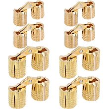 GORGECRAFT 8Pcs 8mm 10mm Brass Barrel Hinges Cylindrical Hidden Furniture Hinges Concealed Invisible Cabinet Hinges Mount 180 Degree Opening Angle for Door Woodworking Project Jewelry Box Hand Craft