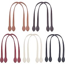 PandaHall 10pcs 5 Colors Leather Bag Handles 60cm/23.4" Short PU Leather Purse Bag Strap with Ear Shape End Holes Bag Making Supplies for Crocheted Bags Purse Wallet Tote Bag