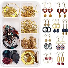 SUNNYCLUE 1 Box DIY Make 8 Pairs Teardrop Resin Dangle Earring Making Kits Flat Round Heart Charms Pendants Glass Pearl Beads with Jump Rings & Earring Hooks for Adults DIY Earring Jewellery Making