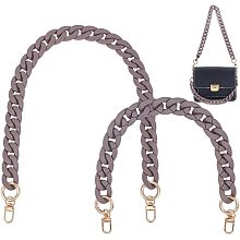 WADORN 2 Style Acrylic Bag Handle Chain, 15.7 Inch/23.6 Inch Acrylic Chain Handbag Strap Matte Style Purse Decoration Chain with Alloy Swivel Clasps DIY Craft Purse Clutche Making Accessories