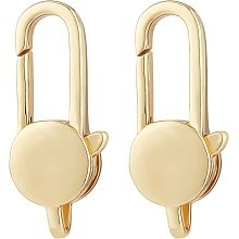 BENECREAT 6pcs 18K Gold Plated Brass Lobster Claw Clasps Oval Trigger Holders for DIY Crafts Jewelry Making