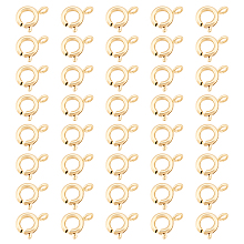 DICOSMETIC 40Pcs Spring Ring Clasp Brass Spring Clasps with 1.5mm Loop 24K Gold Plated Close Ring Jewelry Connectors for Necklace Bracelets Making Handicrafts, Inner Diameter: 3mm