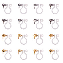 PandaHall Elite 24 Pieces Transparent U Type Alloy Clip on Earring Converter Painless Allergy-Free Resin Earring Components for None Pierced Ears