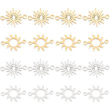 DICOSMETIC 16Pcs 4 Style Stainless Steel Sun Link Star Connectors Sun Rise Connectors Sunbrust connectors for Bracelet Necklace Earrings Making