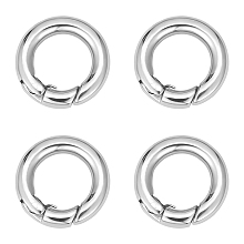 UNICRAFTALE 4pcs Stainless Steel Spring Gate Rings 15mm Inner O Rings Keychain Ring Round Gate Round Clips Snap Hooks Spring Keyring Buckle Clasps for Bag Purse Shoulder Strap Key Chains