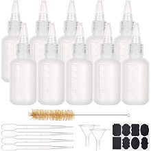 BENECREAT 20PCS 2oz Plastic Squeeze Bottles with Measurement, 4PCS 2ml Droppers, 2PCS Funnels, 1PC Brush and Sticker Labels for Icing, Painting, Cookie Decoration