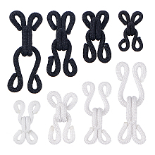 Gorgecraft Cloth Clover Brass Buckles, Sewing Hooks and Eyes Closure, for Bra Clothing Trousers Skirt Sewing DIY Craft, Black & White, 48sets/bag