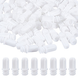 BENECREAT 70 Pcs Plastic Luer Lock Tip Caps, White Dispensing Needle Tip Cap for Standard Luer Dispensing Barrels, Diameter: 9mm