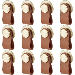 GORGECRAFT 6PCS Genuine Leather Drawer Pulls Handle 4.3 Inch Handmade Dresser Cabinet Knobs Replacement with Screws for Dresser Drawers Wardrobe, Dark Goldenrod