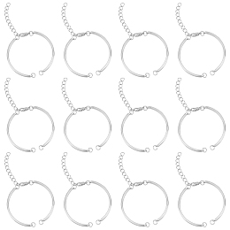 NBEADS 12 Strands Slider Alloy Chain Bracelets, 10cm Long Half-finished Adjustable Slider Bracelets Extender Chain Semi Finished Bracelet for Jewellery Making DIY Findings