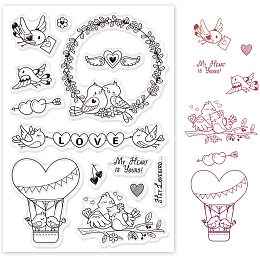 GLOBLELAND Lovebird Silicone Clear Stamps Bird Transparent Stamps for Birthday Valentine's Day Cards Making DIY Scrapbooking Photo Album Decoration Paper Craft