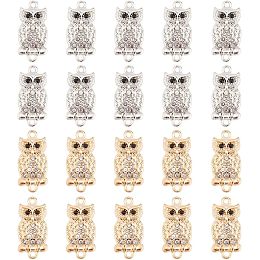 Arricraft 20 Pcs Owl Pendants, Metal Alloy Owl Pendants Platinum Light Gold Owl Animal Shape Pendant Ornaments Suitable for Making Jewelry Earrings Necklace Bracelets DIY Craft Accessories