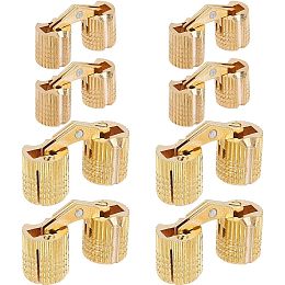 GORGECRAFT 8Pcs 8mm 10mm Brass Barrel Hinges Cylindrical Hidden Furniture Hinges Concealed Invisible Cabinet Hinges Mount 180 Degree Opening Angle for Door Woodworking Project Jewelry Box Hand Craft