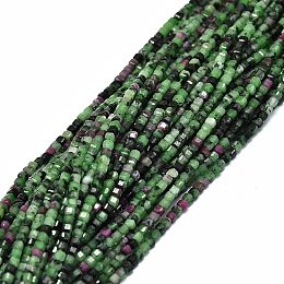 Natural Ruby in Zoisite Beads Strands, Cube, 2x2x2mm, Hole: 0.6mm, about 173pcs/strand, 15.55''(39.5cm)