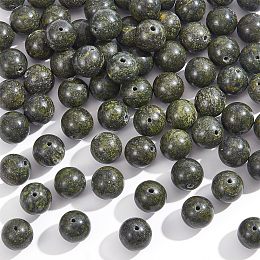 NBEADS 2 Strands about 72 Pcs Natural Serpentine Stone Beads, 10mm Green Jade Beads Round Gemstone Loose Spacer Beads Charms for DIY Crafts Necklace Bracelet Jewelry Making Yoga Meditation