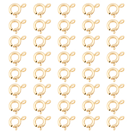 DICOSMETIC 40Pcs Spring Ring Clasp Brass Spring Clasps with 1.5mm Loop 24K Gold Plated Close Ring Jewelry Connectors for Necklace Bracelets Making Handicrafts, Inner Diameter: 3mm