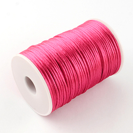 Honeyhandy Polyester Cords, Medium Violet Red, 2mm, about 98.42 yards(90m)/roll