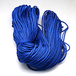 Honeyhandy 7 Inner Cores Polyester & Spandex Cord Ropes, Solid Color, for Rope Bracelets Making, Medium Blue, 4~5mm, about 109.36 yards(100m)/bundle, 420~500g/bundle