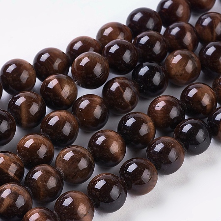 ARRICRAFT Natural Red Tiger Eye Beads Strands, Round, Dyed & Heated, 8mm, Hole: 1mm about 24pcs/strand, 8 inches
