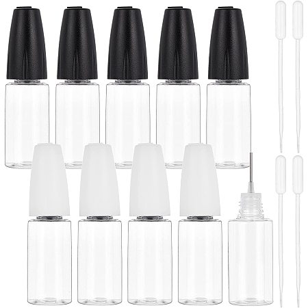 Column PET Refillable Dropper Bottle, with Stainless Steel Pin and Disposable Plastic Transfer Pipettes, Mixed Color, 24pcs/set