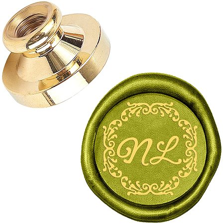 Pandahall Elite Wax Seal Stamp, 25mm Lower Case Letter nl Retro Brass Head Sealing Stamps, Removable Sealing Stamp for Wedding Envelopes Letter Card Invitations Bottle Decoration