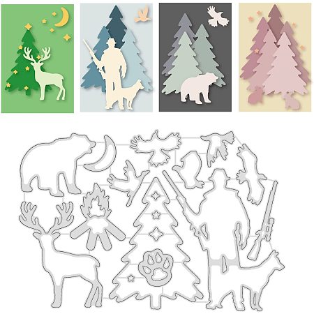 GLOBLELAND Hunter Hunting with Dog Metal Cutting Dies Animals Die Cuts Embossing Stencils Template for DIY Card Scrapbooking Craft Album Paper Decor