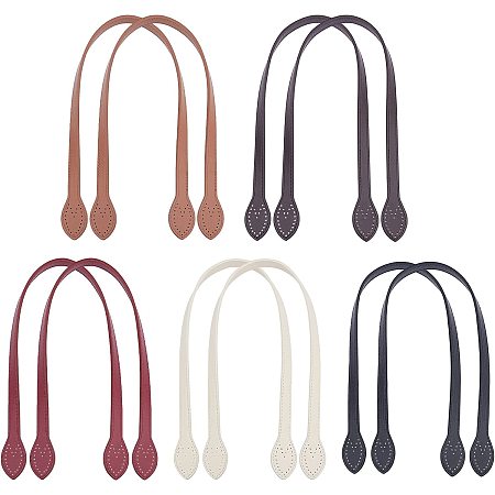 PandaHall 10pcs 5 Colors Leather Bag Handles 60cm/23.4