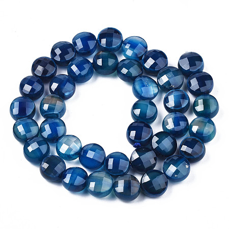 Natural Fire Crackle Agate Beads Strands, Faceted, Flat Round, Plum, 9.5~10.5x10x6.5mm, Hole: 1mm, about 38pcs/strand, 14.96 inch~15.28 inch(38cm~38.8cm)