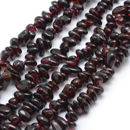 Honeyhandy Natural Garnet Beads Strands, Chip, 5~7mm, Hole: 0.8mm, about 16 inch(40.6cm)