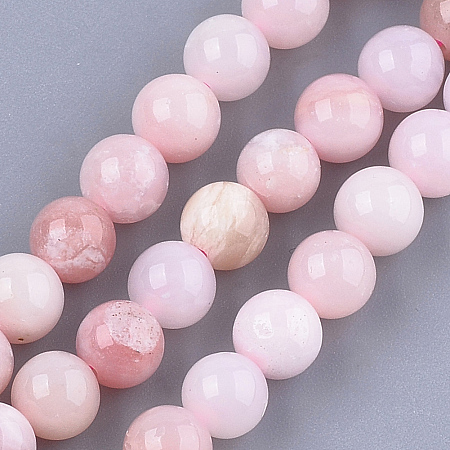 ARRICRAFT Natural Pink Opal Beads Strands, Round, 6mm, Hole: 0.8mm, about 30~33pcs/strand, 7.4 inches