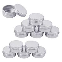 BENECREAT 24 Pack 0.33 OZ Tin Cans Screw Top Round Aluminum Cans Screw Lid Containers - Great for Store Spices, Candies, Tea or Gift Giving (Platinum)