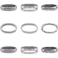 UNICRAFTALE 9pcs Oval Slide Charms Mixed Colors Stainless Steel Charms 7x12.5mm Large Hole Leather Cord Slider Charm for Jewelry Making 15mm