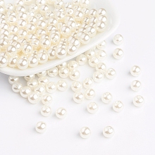 Honeyhandy Imitation Pearl Acrylic Beads, Round, White, 6mm, hole: about 1mm, about 4500pcs