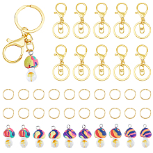 DICOSMETIC Keychain Making Kit 10Pcs Lobster Claw Clasp Keychain 10Pcs Polymer Clay Mushroom Pendants and 20Pcs Small Splite Rings 3D Mushroom Keychains for Backpack Purse Accessories