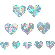 GORGECRAFT Heart Rainbow Window Clings Glass Decals 3D Sun Catcher Stickers Non Adhesive Prism Vinyl Film Static Anti-Collision Alert Decal for Prevent Birds Strikes