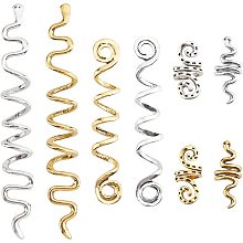 BENECREAT 16Pcs Alloy Hair Braid Accessories Mixed Color Spiral Coils Dreadlock Screw Pin Hair Clips Hair Jewelry for Hair Decoration, 4 Styles