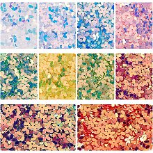 OLYCRAFT 3200pcs 10MM Loose Sequins Beads 3D Flower Shape Embroidery Spangles 10 Colors Plastic Paillette for Applique, Knitting, Arts, DIY Crafts 0.4 Inch