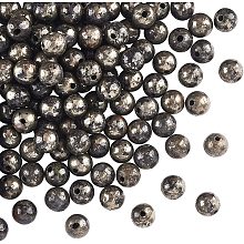 OLYCRAFT 100pcs Natural Pyrite Beads Round Gemstone Loose Beads Energy Stone for Necklaces Bracelets Jewelry Making DIY Crafts - 6mm