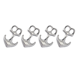 UNICRAFTALE Smooth Surface 304 Stainless Steel Hook Clasps, For Leather Cord Bracelets Making, Anchor, Stainless Steel Color, 32.5x21.5x6mm, Hole: 5.5x7mm, 4pcs/box