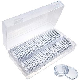 BENECREAT 46mm Round Coin Capsules Coin Holder Case with 6 Sizes(16mm/20mm/25mm/27mm/30mm/39mm) Protect Gaskets for Coin Collection Supplies (40pcs)