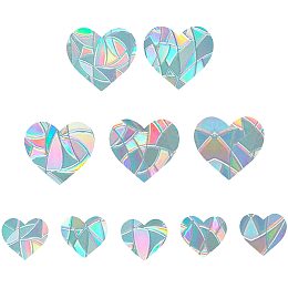 GORGECRAFT Heart Rainbow Window Clings Glass Decals 3D Sun Catcher Stickers Non Adhesive Prism Vinyl Film Static Anti-Collision Alert Decal for Prevent Birds Strikes